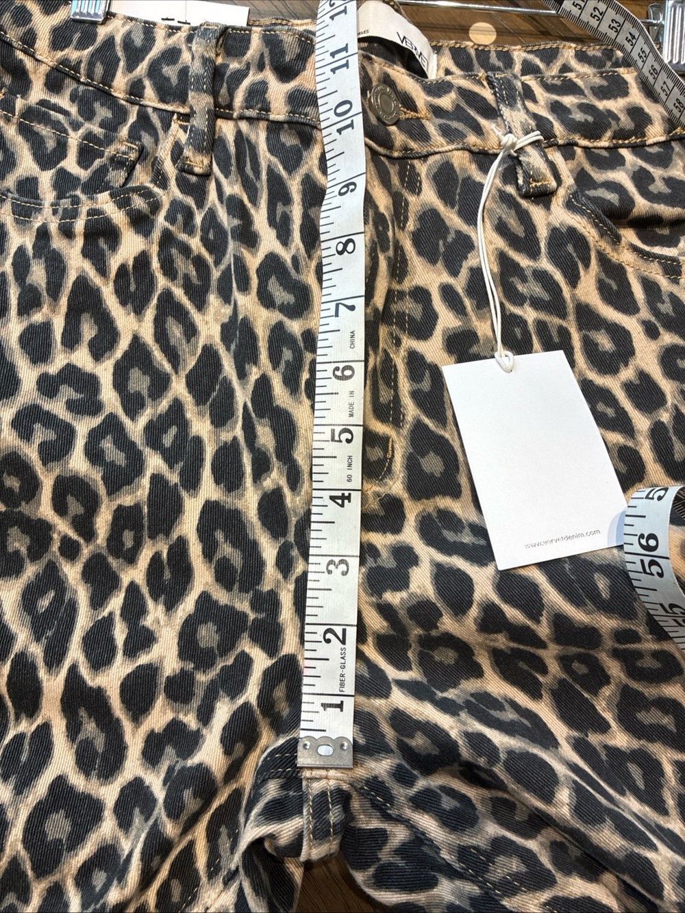 Leopard Print Women’s Chinos - Neutral Brown/Black - Picture 7 of 8